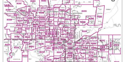 Pilsētas Phoenix zip kodu karte