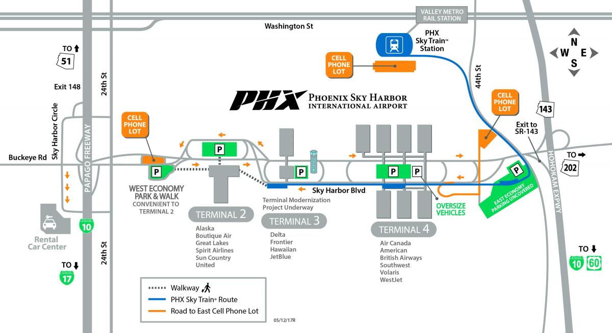 Phoenix starptautiskā lidosta map