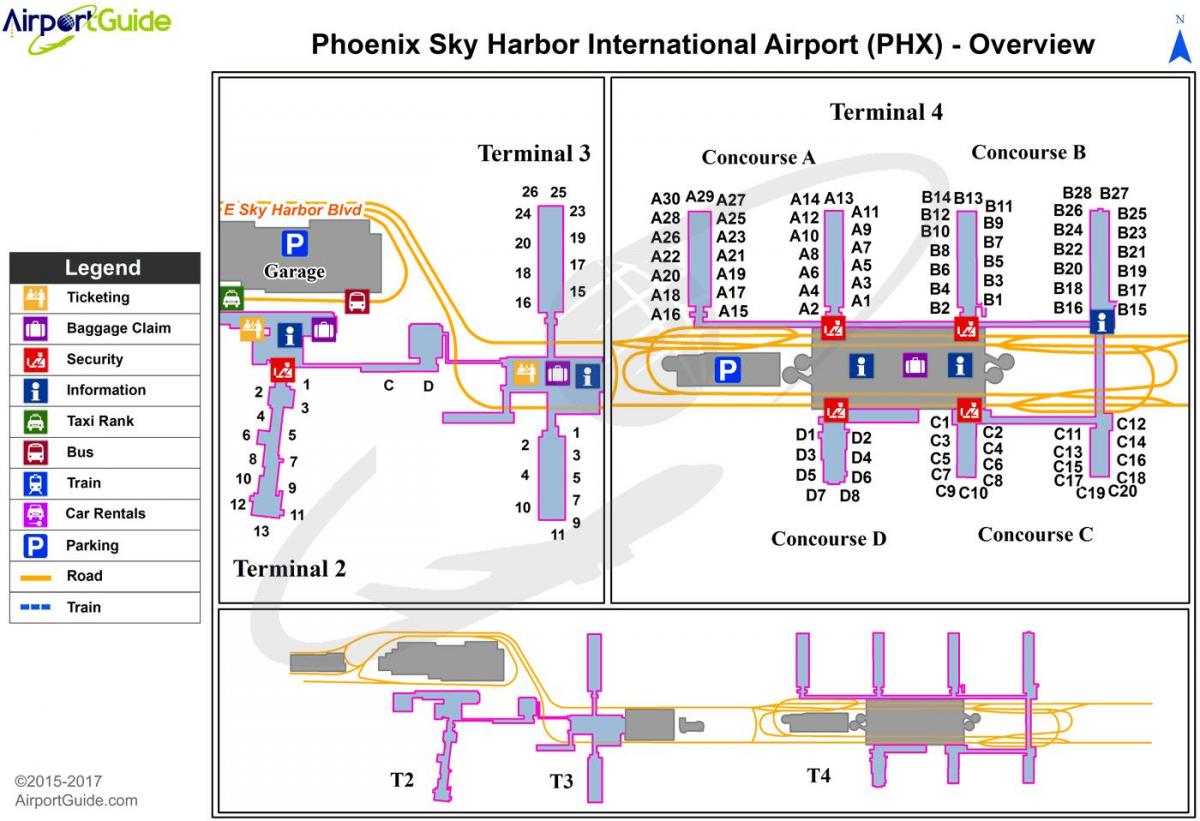 karte Phoenix sky harbor airport