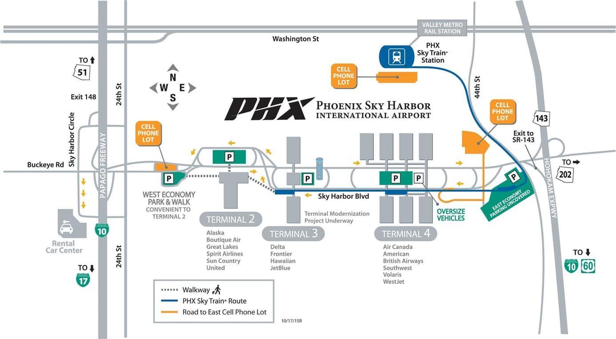 Phoenix sky harbor karte