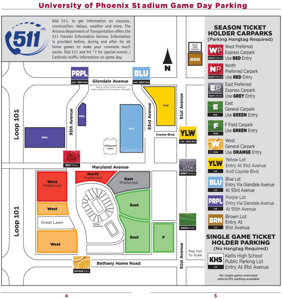 autostāvvieta kartes university of Phoenix stadium