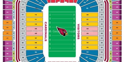 University of Phoenix stadionā sēdvietu karte